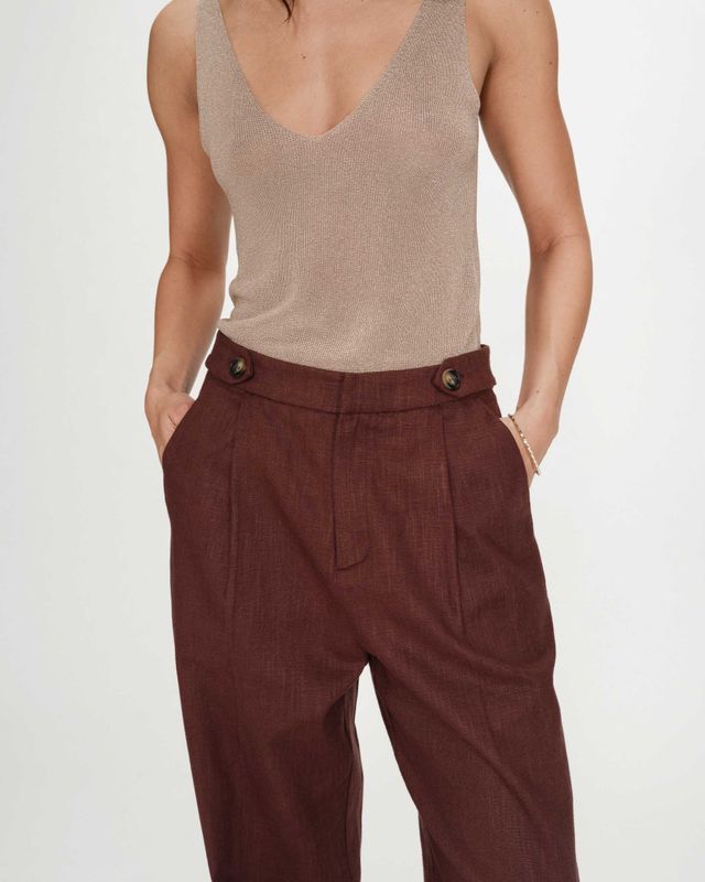 Vanelis tailored trousers chocolate brown