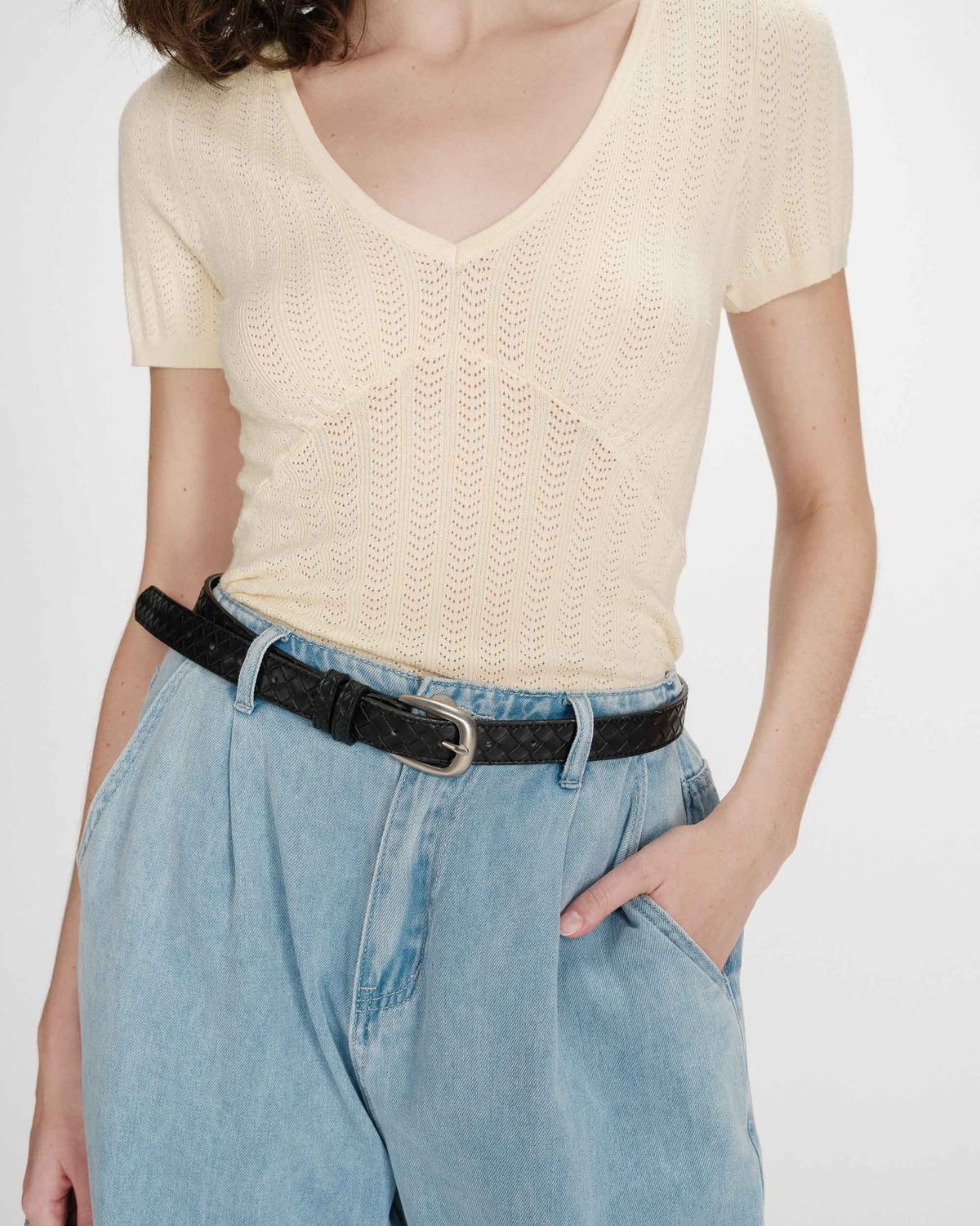 Villette braided belt black