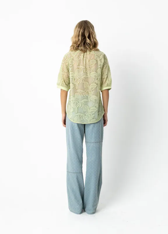 Short sleeve blouse lime green
