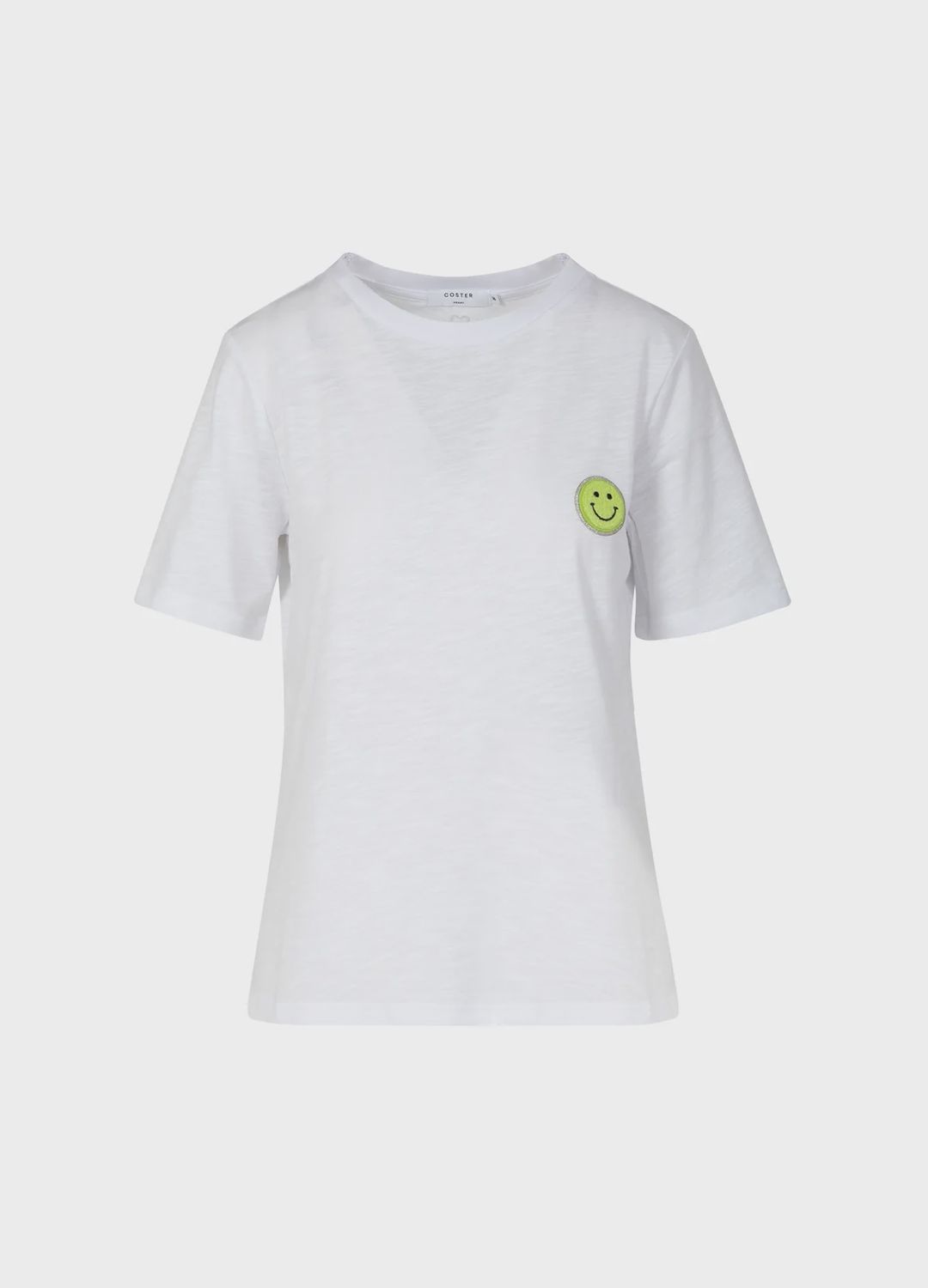 Smile t-shirt white with lime green