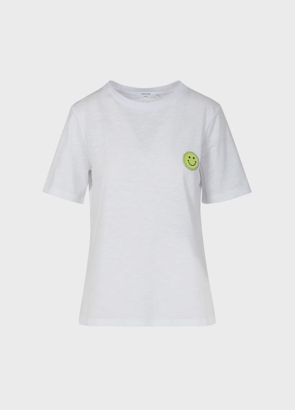Smile t-shirt white with lime green