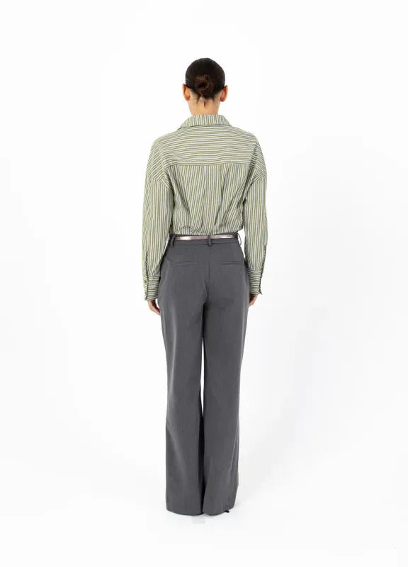 Stripe shirt lime green
