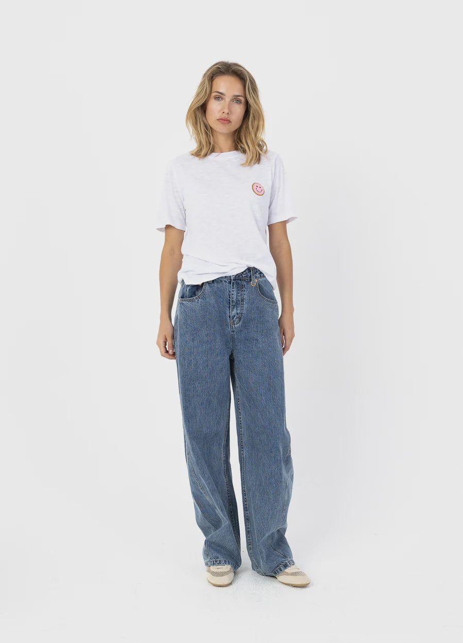 Smile t-shirt white with pink