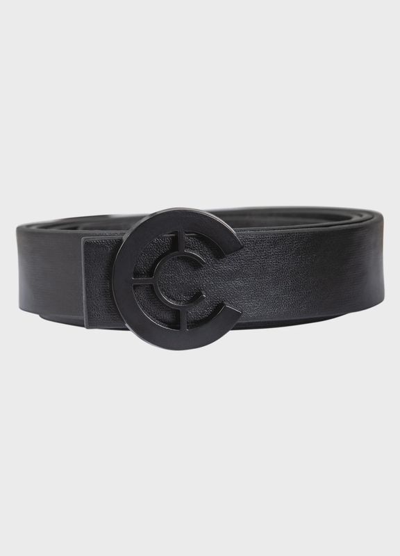 Wide logo belt black