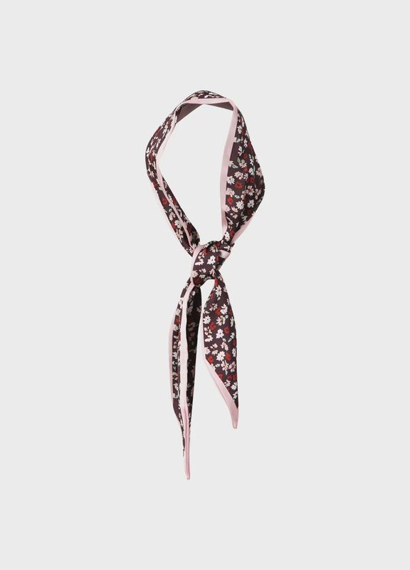 Floral neck scarf brown pink