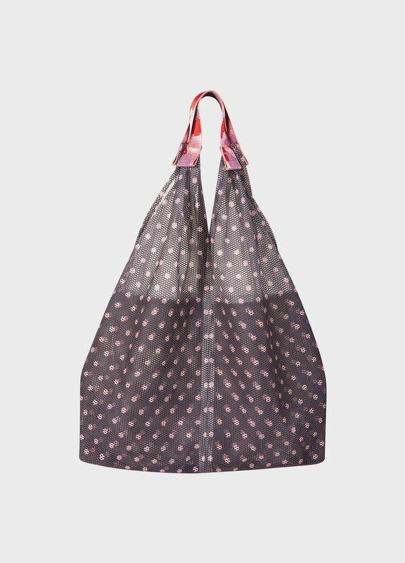 Mesh shoulder bag brown pink