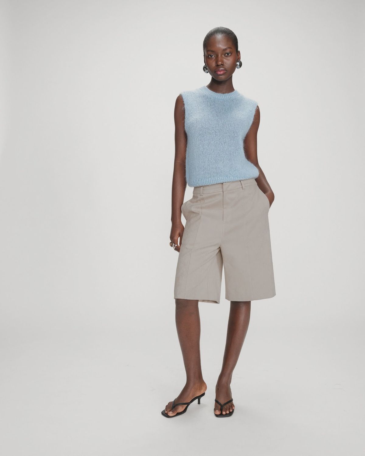 Vollo knitted tank top pale blue