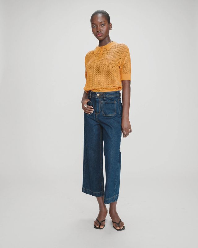 Joe 7/8 loose fit denim jeans dark blue