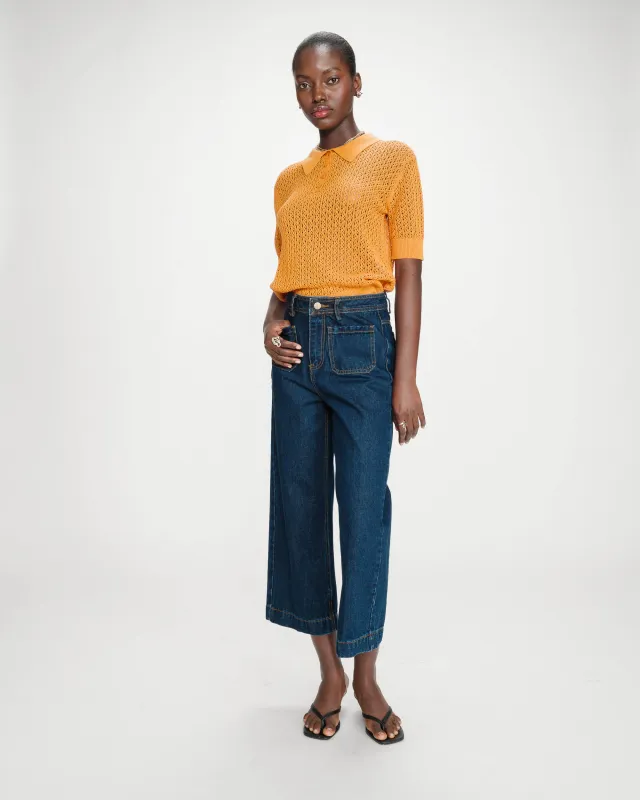 Joe 7/8 loose fit denim jeans dark blue