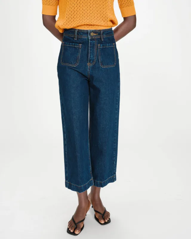 Joe 7/8 loose fit denim jeans dark blue