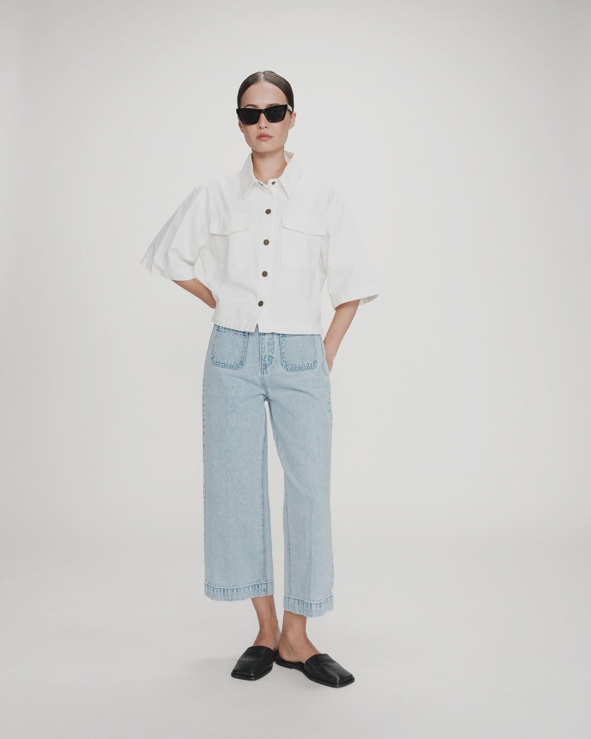 Joe 7/8 loose fit denim jeans light blue