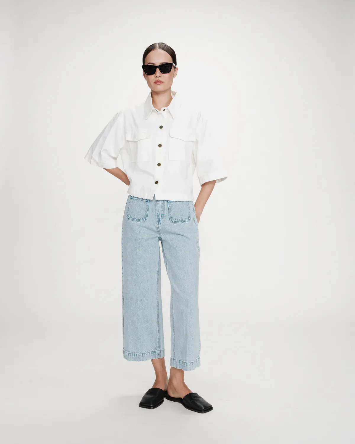Joe 7/8 loose fit denim jeans light blue