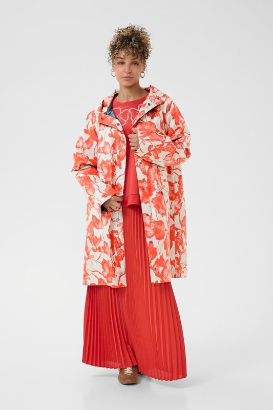 Olif raincoat in paprika orange