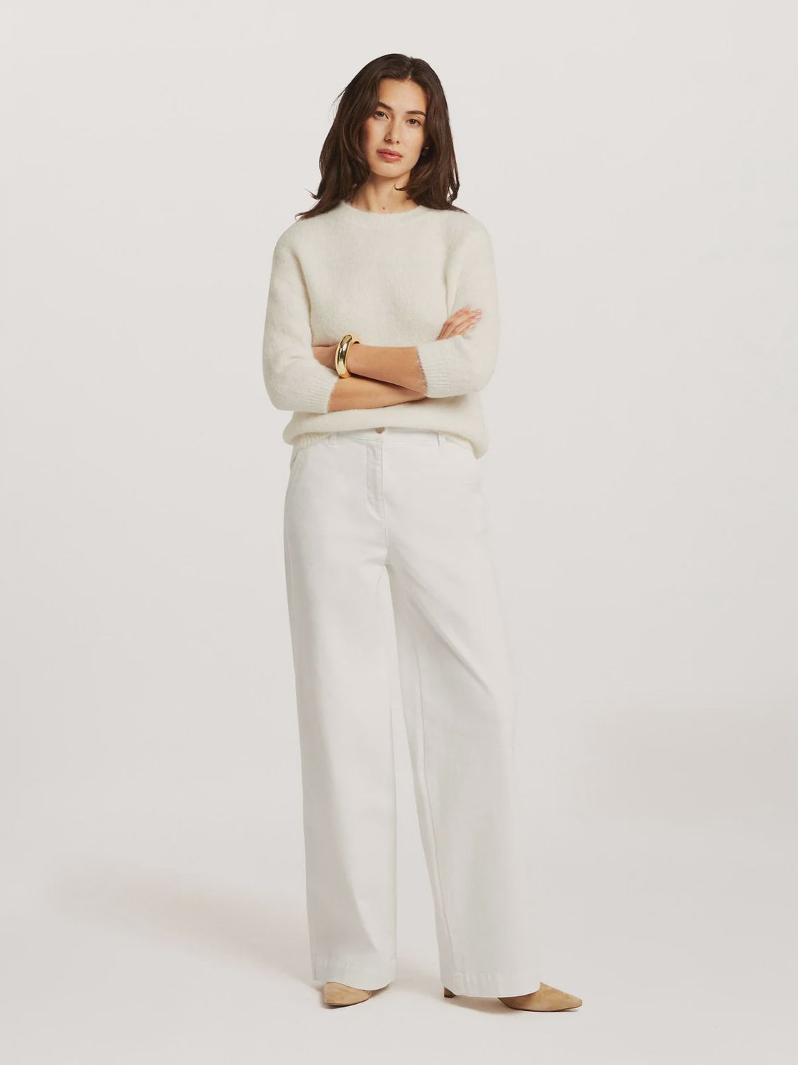 Rose wide leg trousers cream