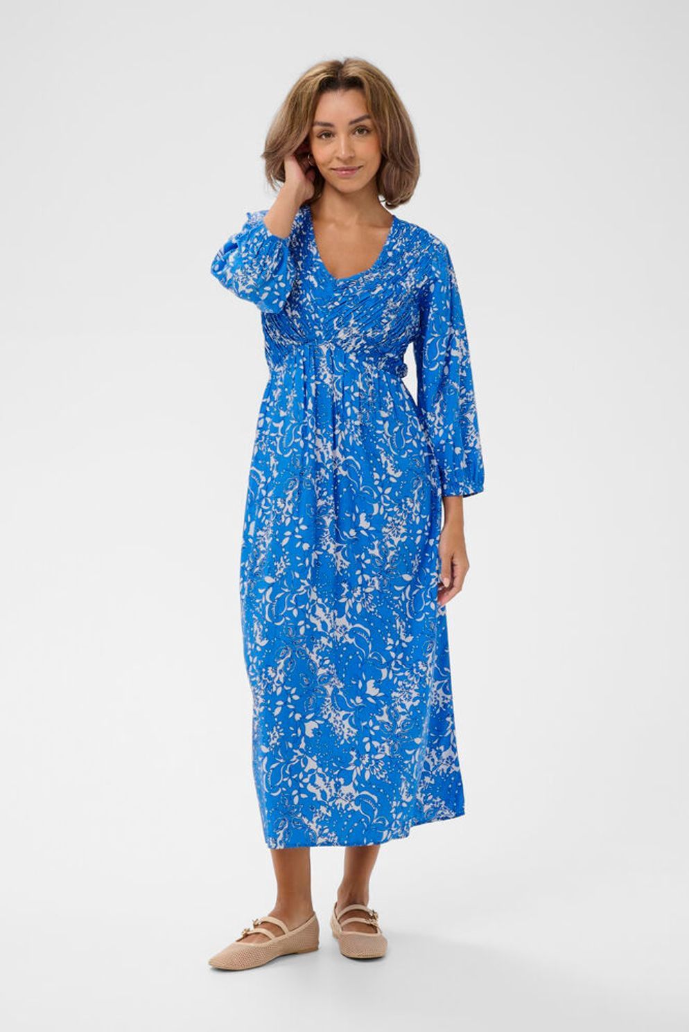 Tiah smock dress cornflower blue
