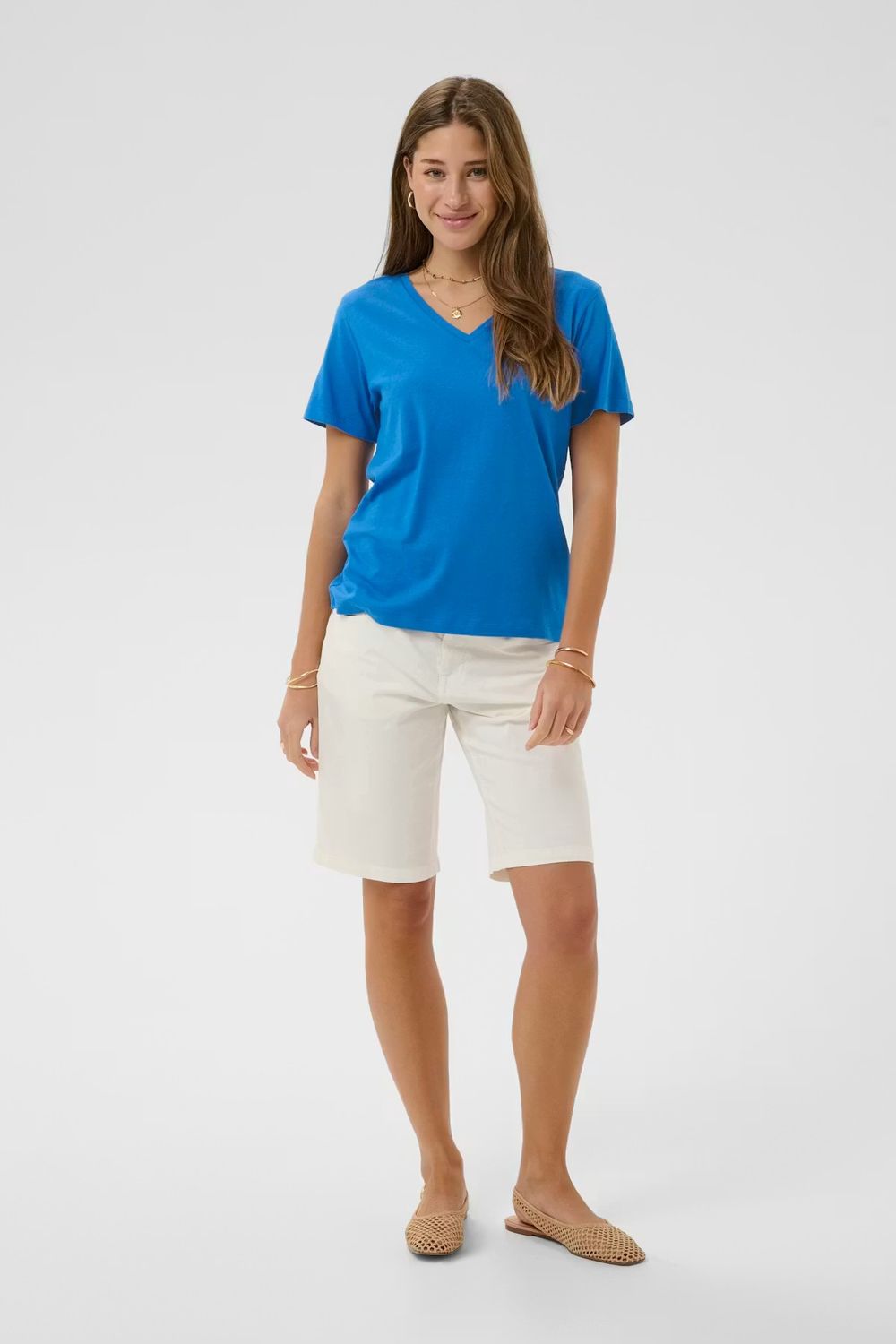 Naia v-neck t-shirt blue