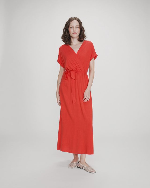 Pollen midi dress burnt orange