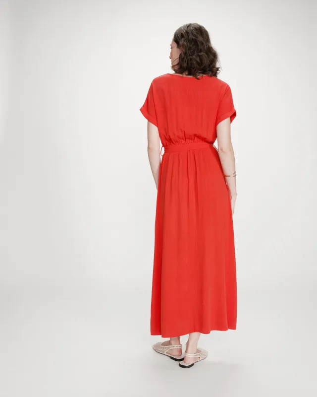 Pollen midi dress burnt orange