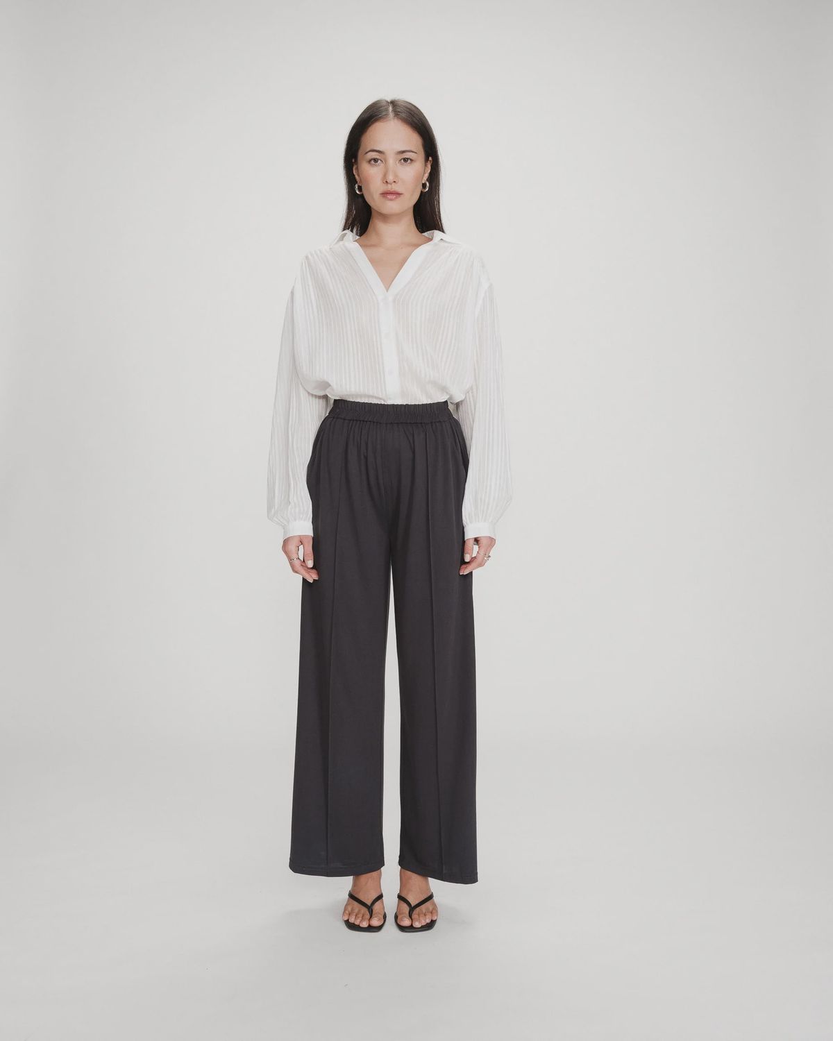 Pax wide leg trousers dark grey