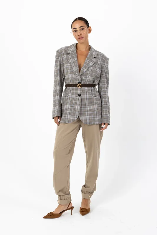 Cuffed trousers beige