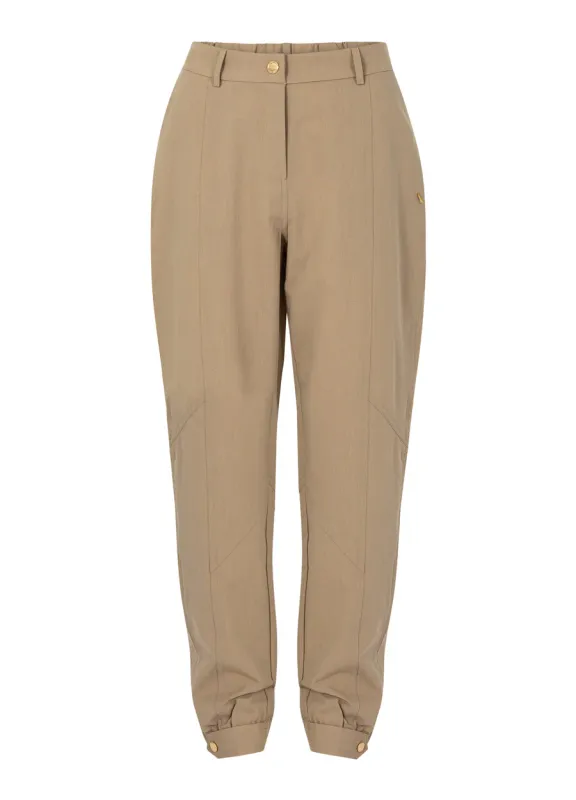 Cuffed trousers beige