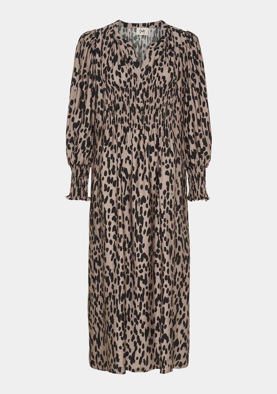 Ane v-neck dress beige and black