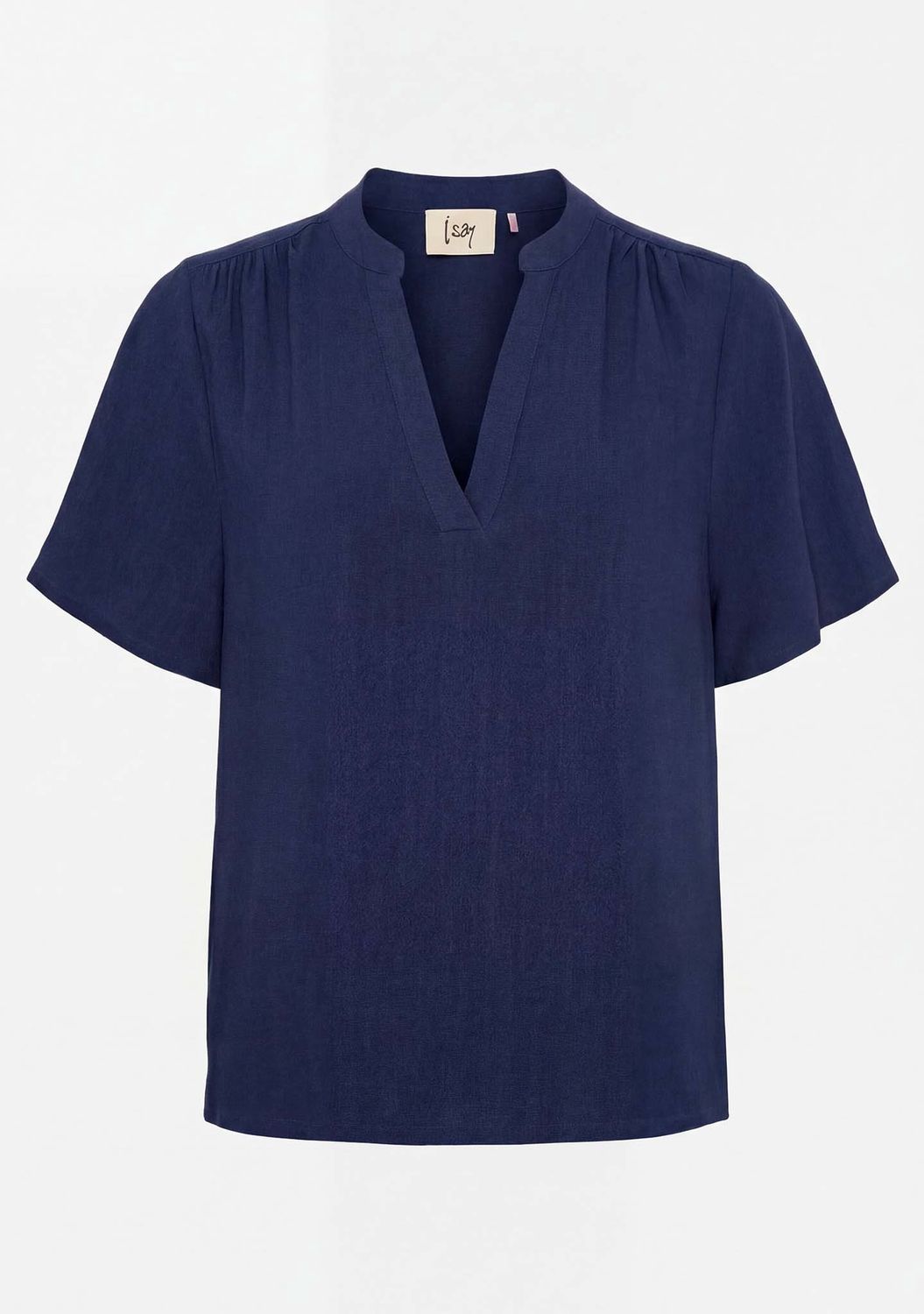 Pearl v-neck blouse navy