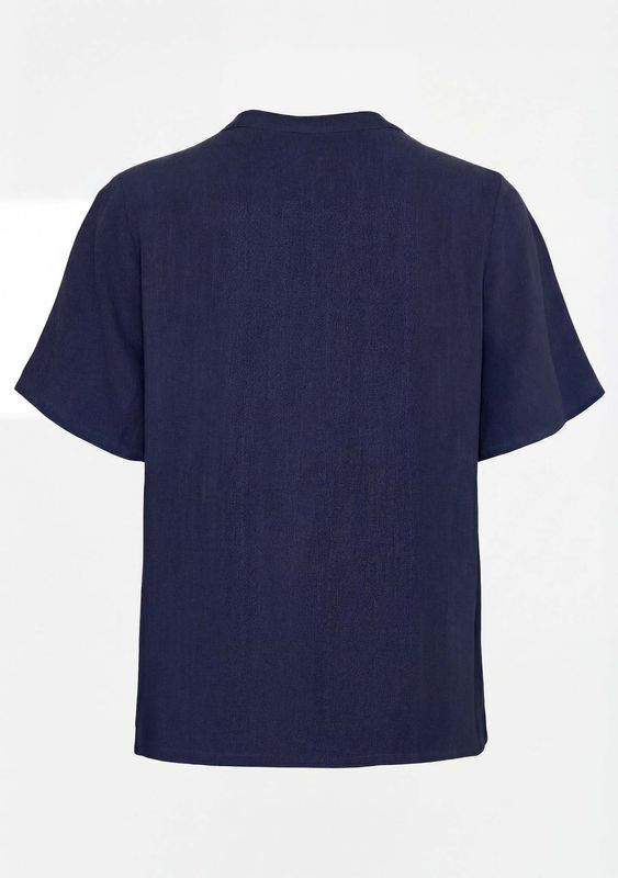 Pearl v-neck blouse navy