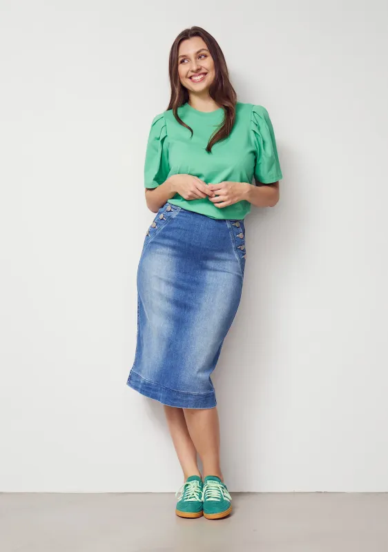 Como high-waisted denim skirt blue