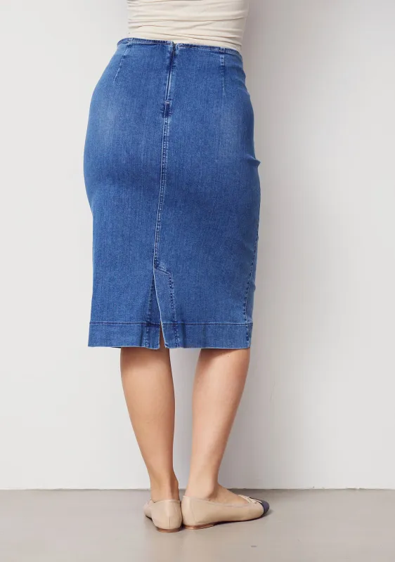 Como high-waisted denim skirt blue