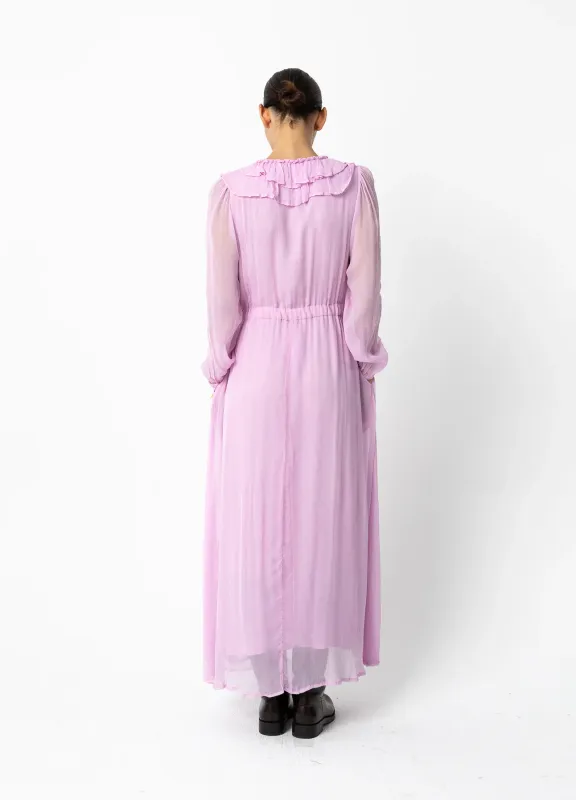 Maxi ruffle dress in pink