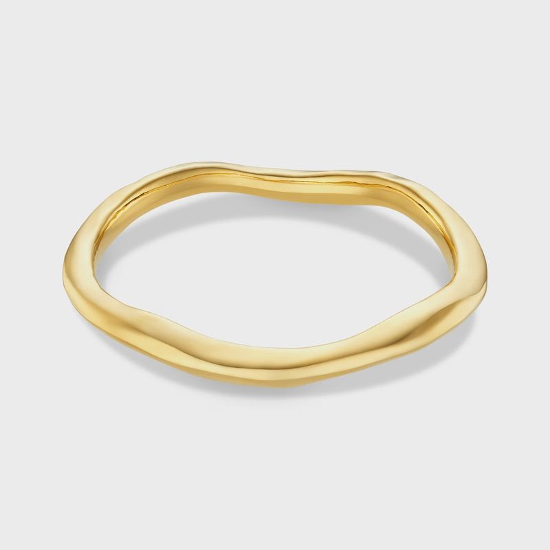 Polished hammered bangle gold