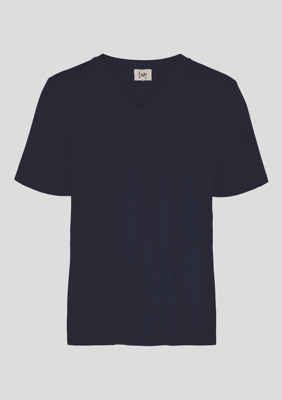Gritt v-neck t-shirt navy blue