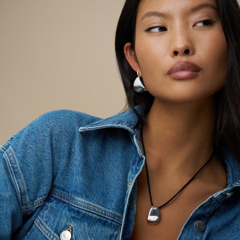 Statement taper hoop earrings silver