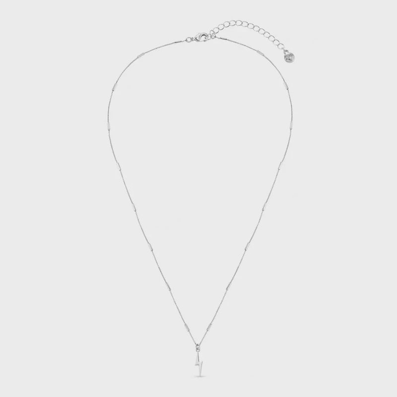 Lightning charm necklace silver