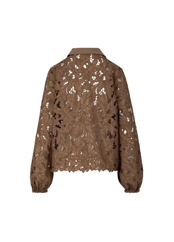Lace shirt in brown