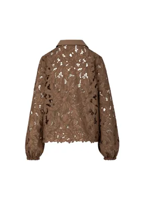 Lace shirt in brown