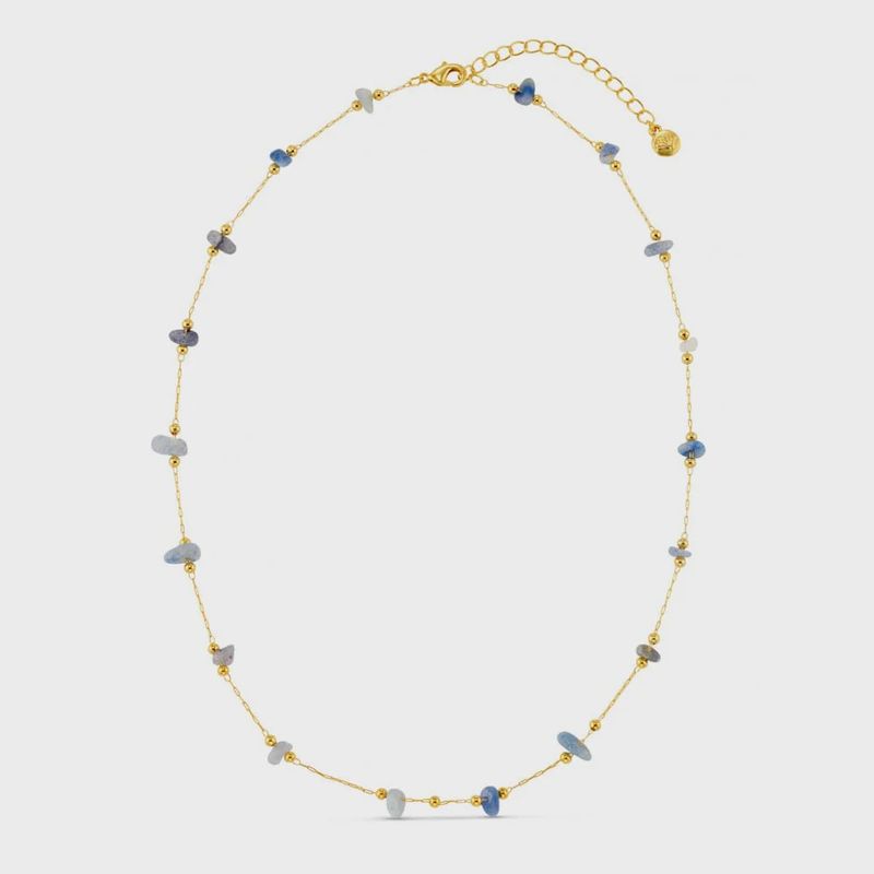 Gold and blue sodalite necklace