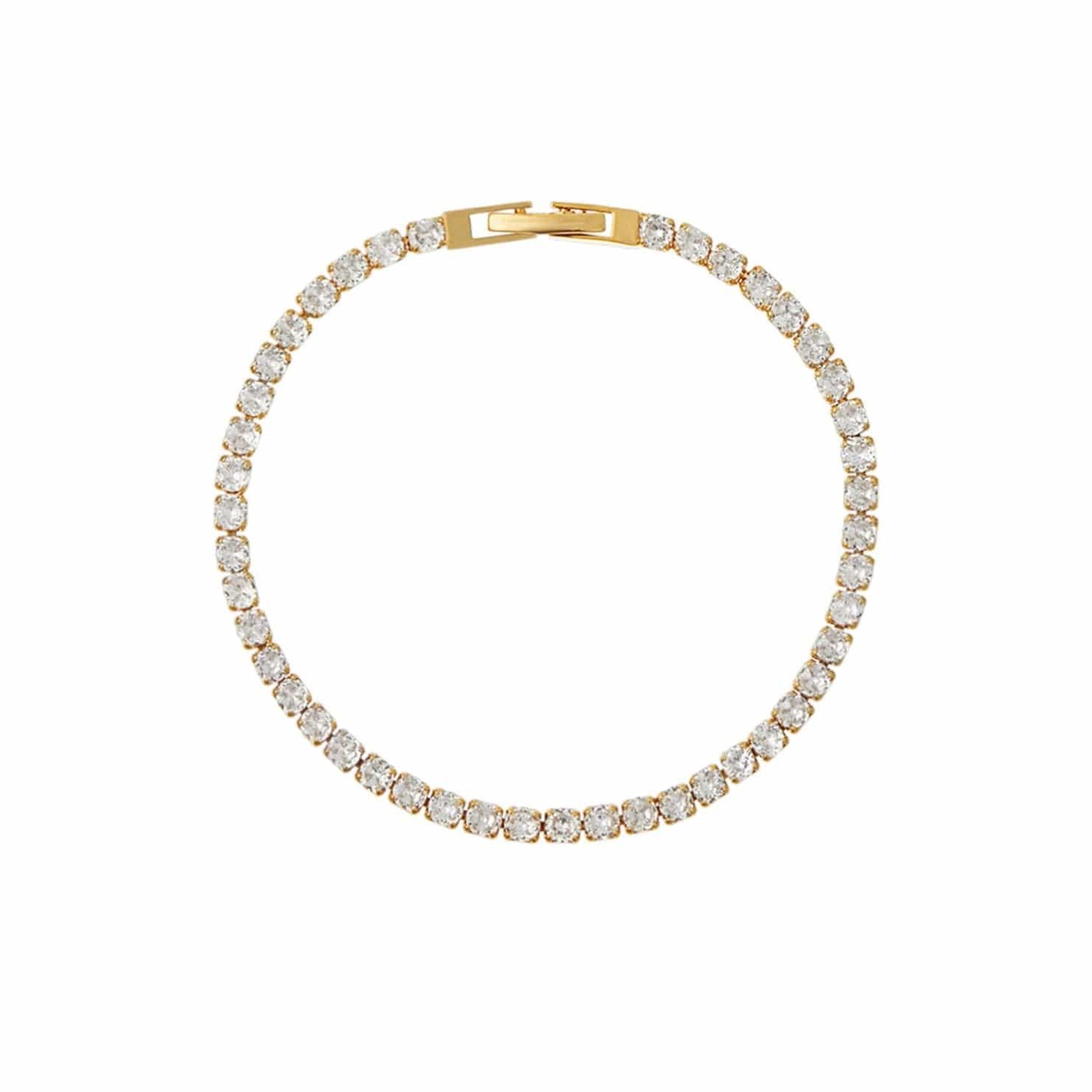 Crystal tennis bracelet gold