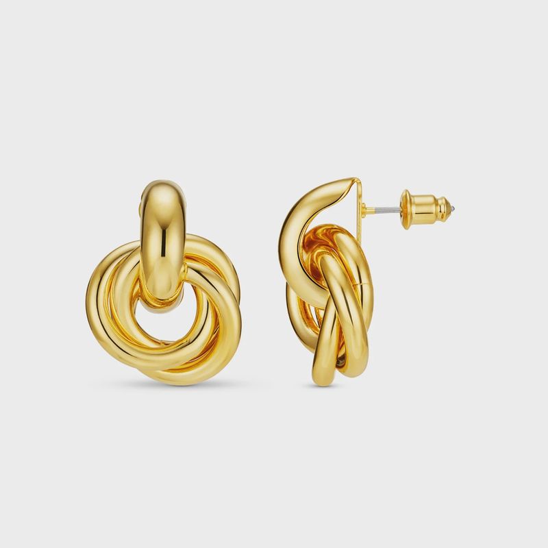 Statement interlocking earrings gold