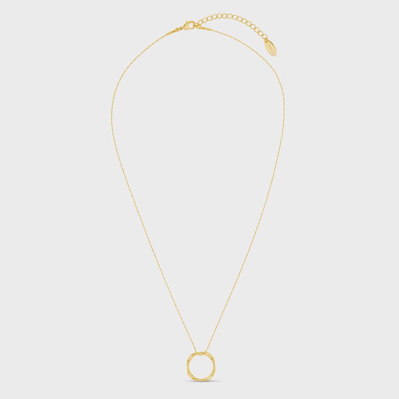 Open circle necklace gold