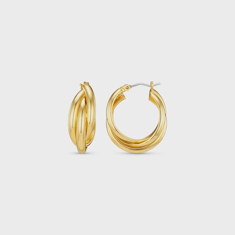 Interlocking hoop earrings gold