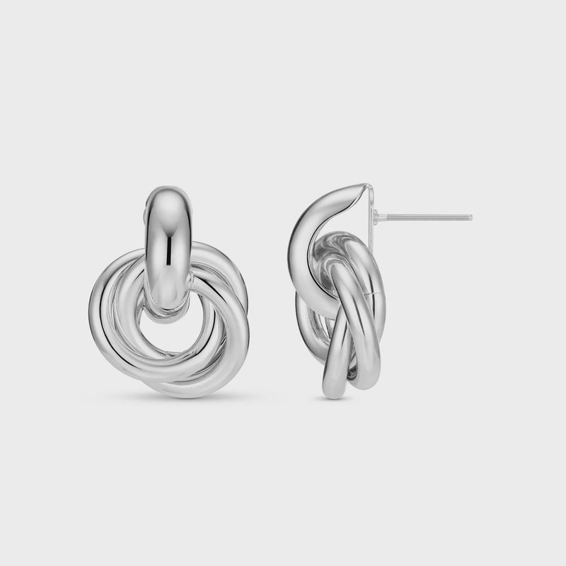 Statement interlocking earrings silver