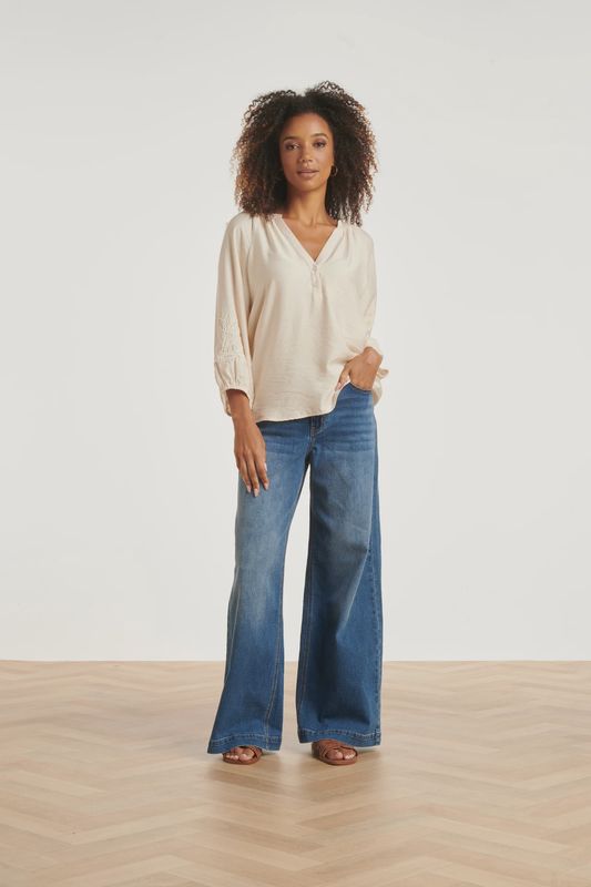 High-waisted wide leg jeans blue