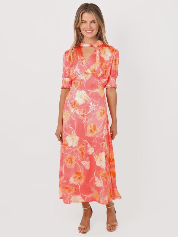 Kimber midi dress coral orange