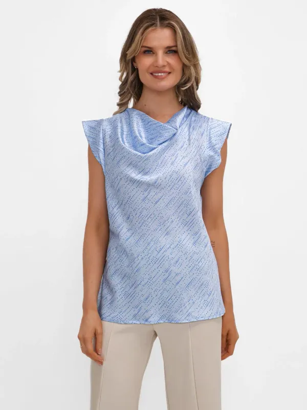 Suzy cowl neck top pale blue