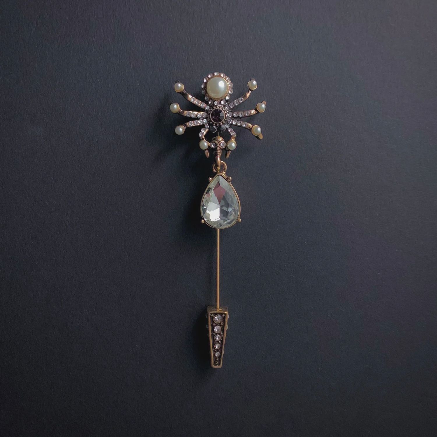 Spider, Pearl &amp; Teardrop Brooch Pin