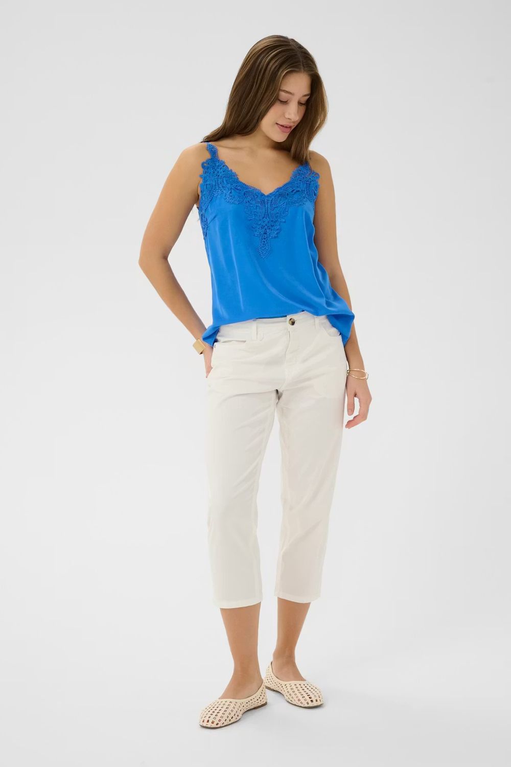 Berta capri trousers soft white