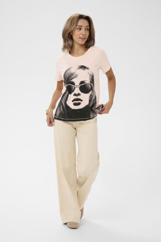 Joliy t-shirt cream and pink