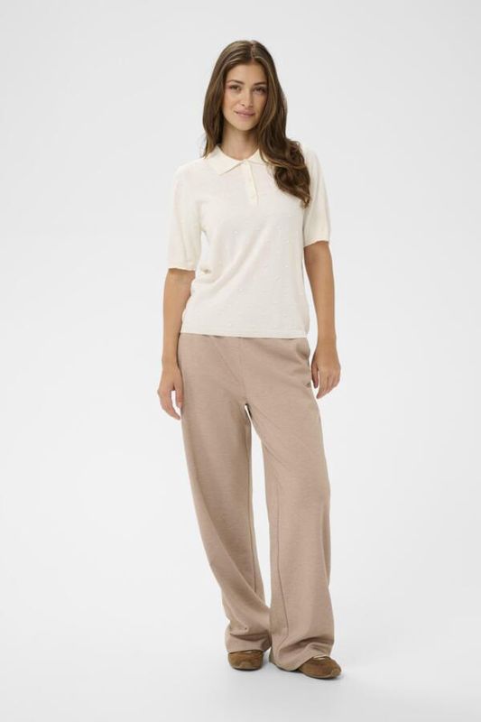 Hanne knitted polo shirt soft white